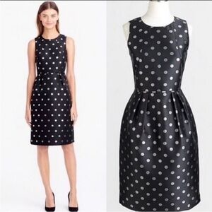J. Crew NWT Black and Gray Polka Dot Mini Dress